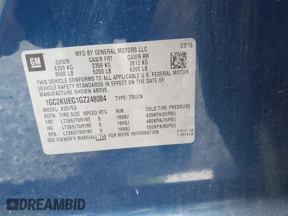 ✅ 2016 Chevrolet Silverado 2500HD Work Truck • VIN: 1GC2KUEG1GZ248084 • Лот: 42906266. Опубликован ранее на IAAI с пробегом 157 513 миль. Бесплатный доступ к архиву аукционных продаж из США и подробный отчёт об истории автомобиля на DreamBid. Изображение 9.