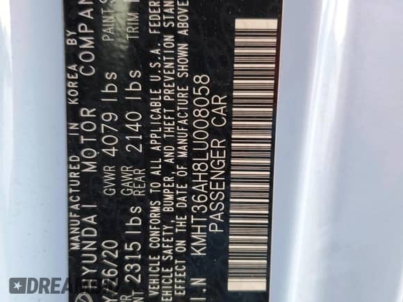 2020 Hyundai Veloster z VIN KMHT36AH8LU008058, wystawiony jako Copart lot #80239794 z przebiegiem 54 728 mil mil oraz Szkoda całkowita • Salvage title. Historia ofert i sprzedaży dostępna na DreamBid. Obrazek 13.