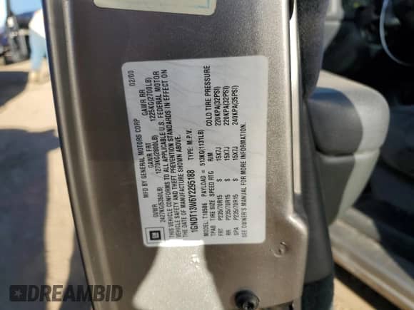 ✅ 2000 Chevrolet Blazer LT • VIN: 1GNDT13W6Y2295188 • Lot: 74136444. Listed on Copart with 101,231 mi miles. Access the free auction sales archive from the USA and view a detailed vehicle history report at DreamBid. Image 13.