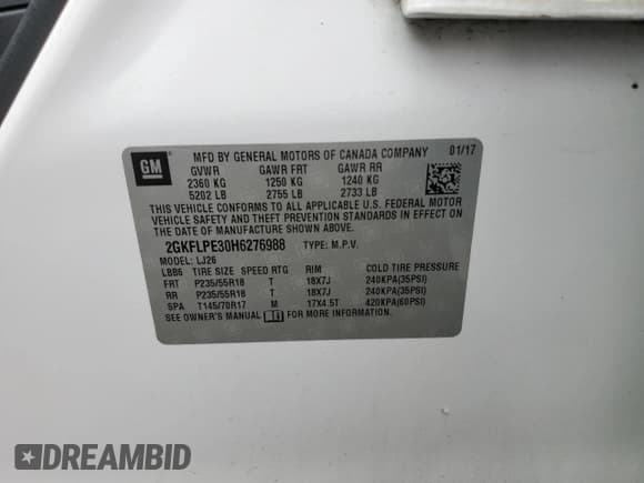 ✅ 2017 GMC Terrain SLT • VIN: 2GKFLPE30H6276988 • Lot: 69957665. Wystawiony na Copart z przebiegiem 152 894 mil. Bezpłatny archiwum sprzedaży aukcyjnych z USA i szczegółowy raport historii pojazdu na DreamBid. Zdjęcie 13.