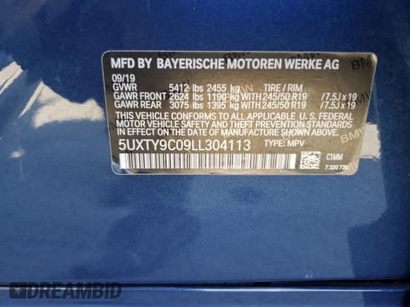 ✅ 2020 BMW X3 M40i • VIN: 5UXTY9C09LL304113 • Лот: 84260755. Опубликован ранее на Copart с пробегом 37 120 миль. Бесплатный доступ к архиву аукционных продаж из США и подробный отчёт об истории автомобиля на DreamBid. Изображение 12.