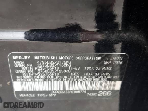 2017 Mitsubishi Outlander SE с VIN JA4AD3A38HZ005774, выставлен на аукционе Copart как лот 82360745 с пробегом 137 158 миль миль и Списание • Salvage title. История ставок и продаж доступна на DreamBid. Изображение 14.