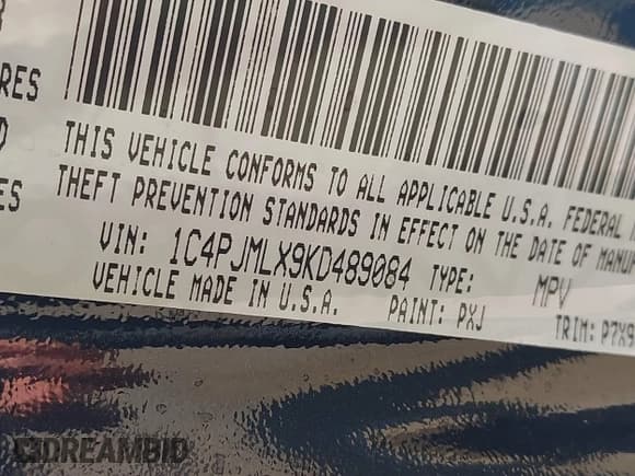 ✅ 2019 Jeep Cherokee Altitude • VIN: 1C4PJMLX9KD489084 • Лот: 42056800. Опубликован ранее на IAAI с пробегом 63 094 миль. Бесплатный доступ к архиву аукционных продаж из США и подробный отчёт об истории автомобиля на DreamBid. Изображение 9.