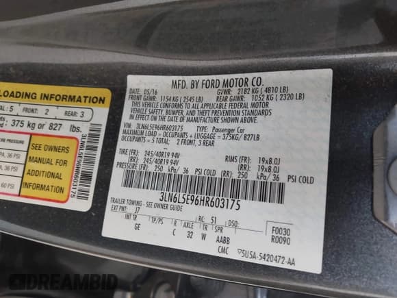 ✅ 2017 Lincoln MKZ Reserve • VIN: 3LN6L5E96HR603175 • Lot: 42431852. Wystawiony na IAAI z przebiegiem 140 282 mil. Bezpłatny archiwum sprzedaży aukcyjnych z USA i szczegółowy raport historii pojazdu na DreamBid. Zdjęcie 9.