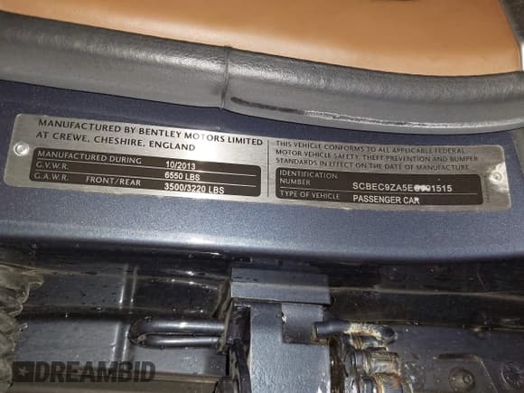 ✅ 2014 Bentley Flying Spur • VIN: SCBEC9ZA5EC091515 • Lot: 42512017. Listed on IAAI with 65,951 mi. Free auction sales archive from the USA and detailed vehicle history report at DreamBid. Image 14.