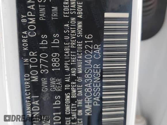 2025 Hyundai Venue SEL с VIN KMHRC8A38SU402216, выставлен на аукционе Copart как лот 86286295 с пробегом 5 194 миль миль и На запчасти • Non repairable. История ставок и продаж доступна на DreamBid. Изображение 12.