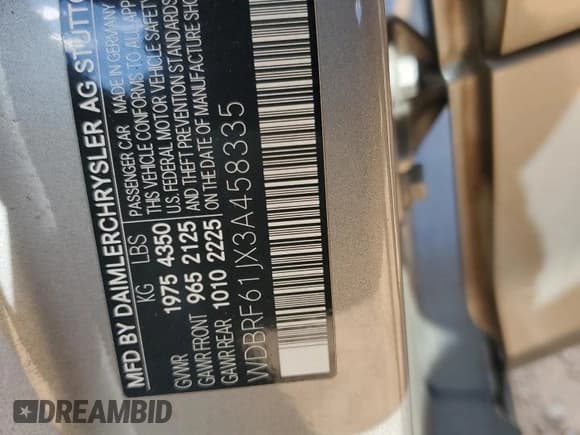 ✅ 2003 Mercedes-Benz C 240 • VIN: WDBRF61JX3A458335 • Лот: 81825515. Опубликован ранее на Copart с пробегом Не указан. Бесплатный доступ к архиву аукционных продаж из США и подробный отчёт об истории автомобиля на DreamBid. Изображение 12.