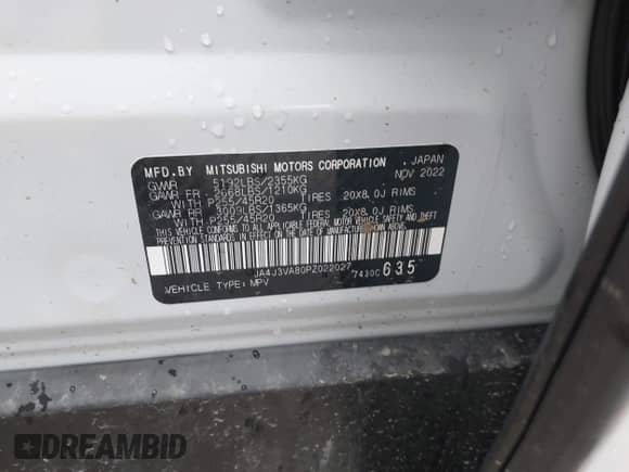 2023 Mitsubishi Outlander SEL с VIN JA4J3VA80PZ022027, выставлен на аукционе IAAI как лот 42180028 с пробегом 13 676 миль миль и . История ставок и продаж доступна на DreamBid. Изображение 9.