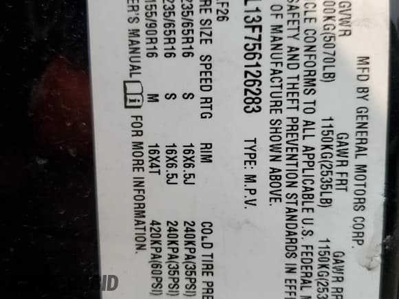 ✅ 2005 Chevrolet Equinox LS • VIN: 2CNDL13F756126283 • Лот: 59100295. Опубликован ранее на Copart с пробегом 188 160 миль. Бесплатный доступ к архиву аукционных продаж из США и подробный отчёт об истории автомобиля на DreamBid. Изображение 13.