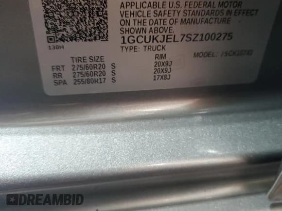 ✅ 2025 Chevrolet Silverado 1500 High Country • VIN: 1GCUKJEL7SZ100275 • Lot: 53939545. Listed on Copart with 8,558 mi. Free auction sales archive from the USA and detailed vehicle history report at DreamBid. Image 13.