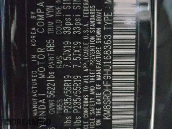 2017 Hyundai Santa Fe SE Ultimate with VIN KM8SRDHF9HU168363, listed as a Copart auction lot 89683935 with 69,850 mi miles and Clean title. Bid and sale history available at DreamBid. Image 13.