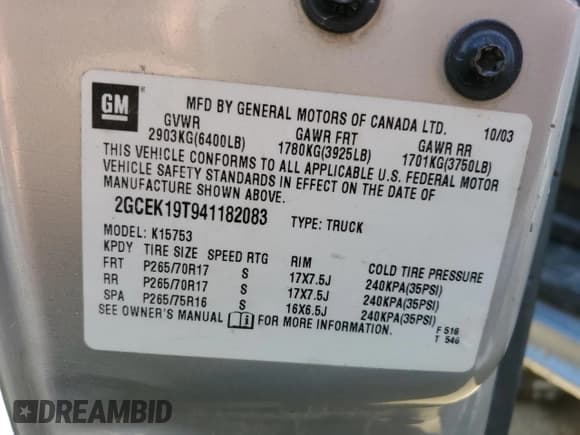 ✅ 2004 Chevrolet Silverado 1500 Z71 • VIN: 2GCEK19T941182083 • Лот: 43387104. Опубликован ранее на Copart с пробегом Не указан. Бесплатный доступ к архиву аукционных продаж из США и подробный отчёт об истории автомобиля на DreamBid. Изображение 13.