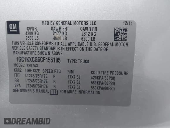 ✅ 2012 Chevrolet Silverado 2500HD LT • VIN: 1GC1KXCG6CF155105 • Лот: 43596140. Опубликован ранее на IAAI с пробегом 213 676 миль. Бесплатный доступ к архиву аукционных продаж из США и подробный отчёт об истории автомобиля на DreamBid. Изображение 9.