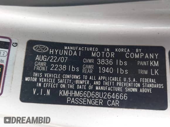 2008 Hyundai Tiburon GS с VIN KMHHM66D68U264666, выставлен на аукционе IAAI как лот 41970123 с пробегом 186 448 миль миль и . История ставок и продаж доступна на DreamBid. Изображение 9.