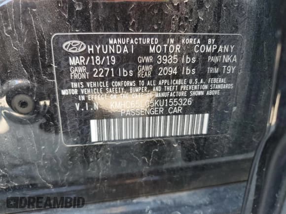 ✅ 2019 Hyundai Ioniq Blue • VIN: KMHC65LC5KU155326 • Lot: 70812844. Wystawiony na Copart z przebiegiem 94 976 mil. Bezpłatny archiwum sprzedaży aukcyjnych z USA i szczegółowy raport historii pojazdu na DreamBid. Zdjęcie 12.