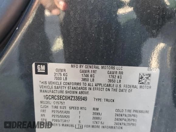 ✅ 2017 Chevrolet Silverado 1500 LTZ • VIN: 1GCRCSEC6HZ336949 • Лот: 86832054. Опубликован ранее на Copart с пробегом 179 058 миль. Бесплатный доступ к архиву аукционных продаж из США и подробный отчёт об истории автомобиля на DreamBid. Изображение 12.