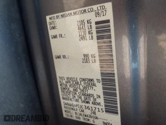 ✅ 2018 Nissan Maxima Platinum • VIN: 1N4AA6AP5JC361715 • Lot: 43021814. Wystawiony na IAAI z przebiegiem 122 665 mil. Bezpłatny archiwum sprzedaży aukcyjnych z USA i szczegółowy raport historii pojazdu na DreamBid. Zdjęcie 9.