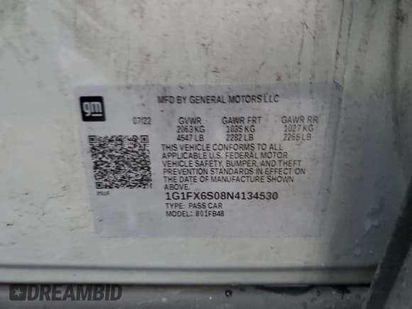 ✅ 2022 Chevrolet Bolt EV 2LT • VIN: 1G1FX6S08N4134530 • Lot: 80338834. Wystawiony na Copart z przebiegiem 23 914 mil. Bezpłatny archiwum sprzedaży aukcyjnych z USA i szczegółowy raport historii pojazdu na DreamBid. Zdjęcie 12.