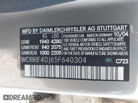 ✅ 2005 Mercedes-Benz C 230 Kompressor • VIN: WDBRF40J65F640304 • Lot: 41331344. Wystawiony na IAAI z przebiegiem 126 574 mil. Bezpłatny archiwum sprzedaży aukcyjnych z USA i szczegółowy raport historii pojazdu na DreamBid. Zdjęcie 9.