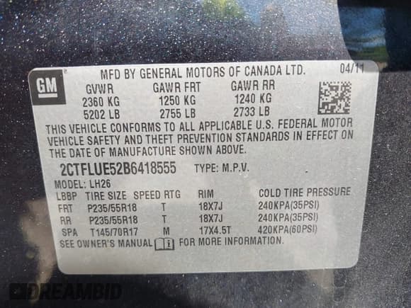 ✅ 2011 GMC Terrain SLT-1 • VIN: 2CTFLUE52B6418555 • Lot: 43052536. Wystawiony na IAAI z przebiegiem 204 301 mil. Bezpłatny archiwum sprzedaży aukcyjnych z USA i szczegółowy raport historii pojazdu na DreamBid. Zdjęcie 9.