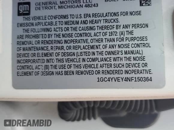 2022 Chevrolet Silverado 3500HD High Country с VIN 1GC4YVEY4NF150364, выставлен на аукционе Copart как лот 69453445 с пробегом 58 659 миль миль и Списание • Salvage title. История ставок и продаж доступна на DreamBid. Изображение 13.