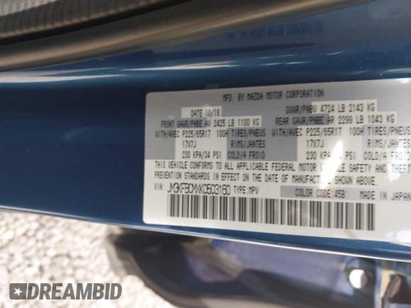 ✅ 2019 Mazda CX-5 Touring • VIN: JM3KFBCMXK0503160 • Лот: 43281175. Опубликован ранее на IAAI с пробегом 79 152 миль. Бесплатный доступ к архиву аукционных продаж из США и подробный отчёт об истории автомобиля на DreamBid. Изображение 9.