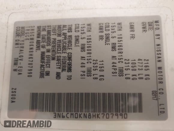 ✅ 2017 Nissan NV200 SV • VIN: 3N6CM0KN8HK707990 • Лот: 42102673. Опубликован ранее на IAAI с пробегом 68 192 миль. Бесплатный доступ к архиву аукционных продаж из США и подробный отчёт об истории автомобиля на DreamBid. Изображение 9.