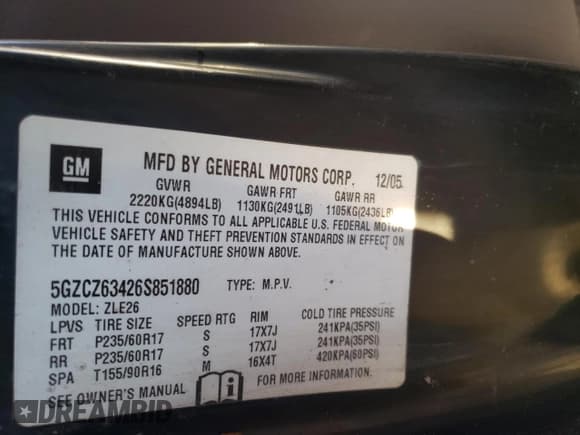 ✅ 2006 Saturn VUE • VIN: 5GZCZ63426S851880 • Lot: 83087594. Wystawiony na Copart z przebiegiem 138 327 mil. Bezpłatny archiwum sprzedaży aukcyjnych z USA i szczegółowy raport historii pojazdu na DreamBid. Zdjęcie 12.
