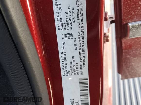 2023 Ram 1500 Limited с VIN 1C6SRFHM1PN532886, выставлен на аукционе Copart как лот 44567185 с пробегом 6 226 миль миль и Списание • Salvage title. История ставок и продаж доступна на DreamBid. Изображение 12.