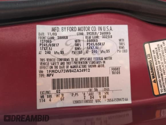 ✅ 2004 Ford Explorer XLT • VIN: 1FMDU73W84ZA34912 • Lot: 66500365. Listed on Copart with 81,458 mi. Free auction sales archive from the USA and detailed vehicle history report at DreamBid. Image 13.