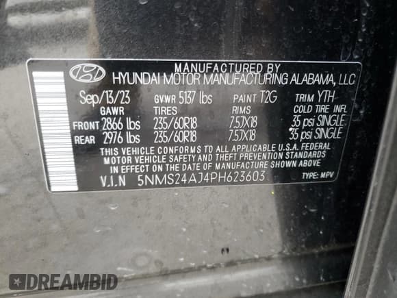 ✅ 2023 Hyundai Santa Fe SEL • VIN: 5NMS24AJ4PH623603 • Lot: 44811174. Wystawiony na Copart z przebiegiem 12 617 mil. Bezpłatny archiwum sprzedaży aukcyjnych z USA i szczegółowy raport historii pojazdu na DreamBid. Zdjęcie 12.