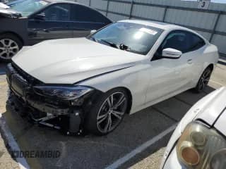 ✅ 2023 BMW 4 Series 430i • VIN: WBA53AP08PCM98060 • Лот: 62781323. Опубликован ранее на Copart с пробегом 1 472 миль. Бесплатный доступ к архиву аукционных продаж из США и подробный отчёт об истории автомобиля на DreamBid. Изображение 1.