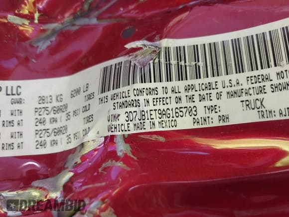 ✅ 2010 Dodge 1500 ST • VIN: 3D7JB1ET9AG165703 • Lot: 41455947. Wystawiony na IAAI z przebiegiem Nie podano. Bezpłatny archiwum sprzedaży aukcyjnych z USA i szczegółowy raport historii pojazdu na DreamBid. Zdjęcie 9.