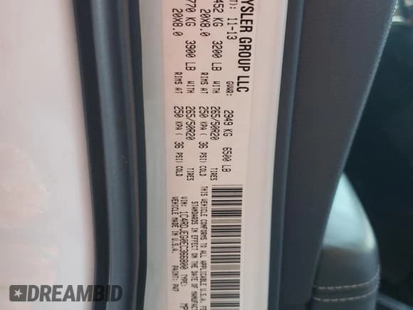 ✅ 2014 Dodge Durango Citadel • VIN: 1C4RDJEG0EC366800 • Lot: 84278005. Listed on Copart with 165,707 mi. Free auction sales archive from the USA and detailed vehicle history report at DreamBid. Image 14.