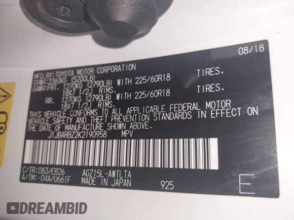 ✅ 2019 Lexus NX 300 • VIN: JTJBARBZ2K2190958 • Лот: 43075006. Опубликован ранее на IAAI с пробегом 80 941 миль. Бесплатный доступ к архиву аукционных продаж из США и подробный отчёт об истории автомобиля на DreamBid. Изображение 9.