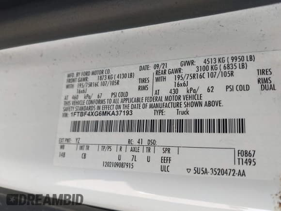 ✅ 2021 Ford Transit Cargo • VIN: 1FTBF4XG6MKA37193 • Лот: 42264766. Опубликован ранее на IAAI с пробегом 148 437 миль. Бесплатный доступ к архиву аукционных продаж из США и подробный отчёт об истории автомобиля на DreamBid. Изображение 9.