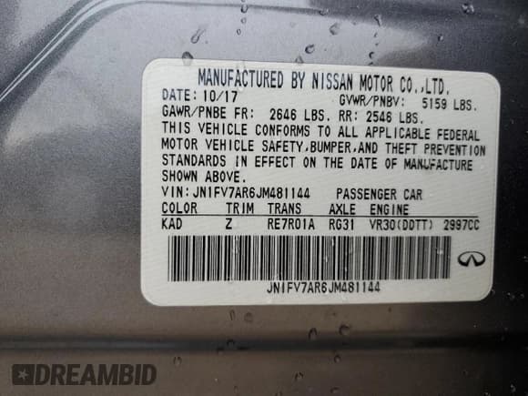 ✅ 2018 Infiniti Q50 Red Sport 400 • VIN: JN1FV7AR6JM481144 • Lot: 86242095. Listed on Copart with 111,506 mi. Free auction sales archive from the USA and detailed vehicle history report at DreamBid. Image 12.