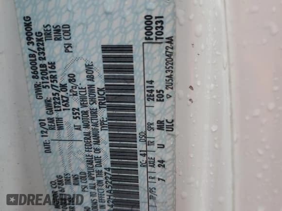 ✅ 2002 Ford Econoline Cargo • VIN: 1FTNE24L42HA52274 • Lot: 87182324. Wystawiony na Copart z przebiegiem 185 526 mil. Bezpłatny archiwum sprzedaży aukcyjnych z USA i szczegółowy raport historii pojazdu na DreamBid. Zdjęcie 13.