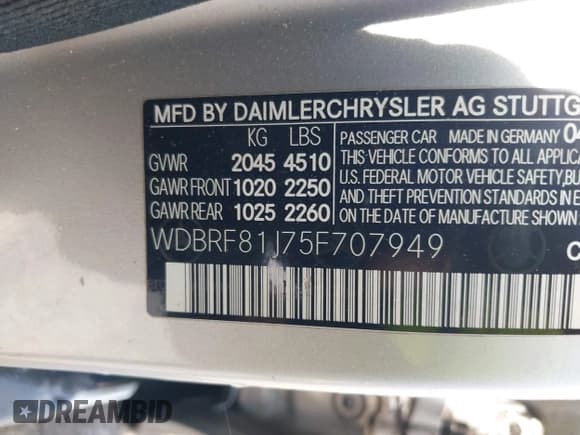 ✅ 2005 Mercedes-Benz C 240 • VIN: WDBRF81J75F707949 • Lot: 42083094. Wystawiony na IAAI z przebiegiem 108 730 mil. Bezpłatny archiwum sprzedaży aukcyjnych z USA i szczegółowy raport historii pojazdu na DreamBid. Zdjęcie 9.