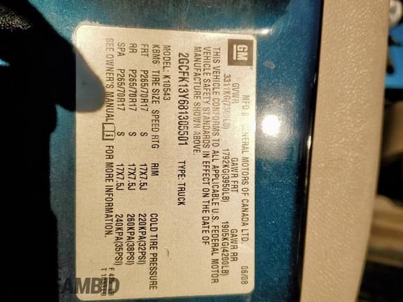 ✅ 2008 Chevrolet Silverado 1500 LTZ • VIN: 2GCFK13Y681305501 • Lot: 90853265. Listed on Copart with 274,400 mi. Free auction sales archive from the USA and detailed vehicle history report at DreamBid. Image 12.