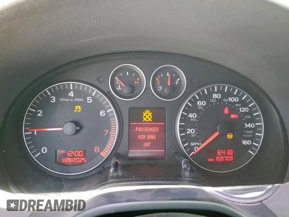 ✅ 2007 Audi A3 • VIN: WAUNF78P27A131432 • Lot: 66395115. Listed on Copart with 159,709 mi. Free auction sales archive from the USA and detailed vehicle history report at DreamBid. Image 9.