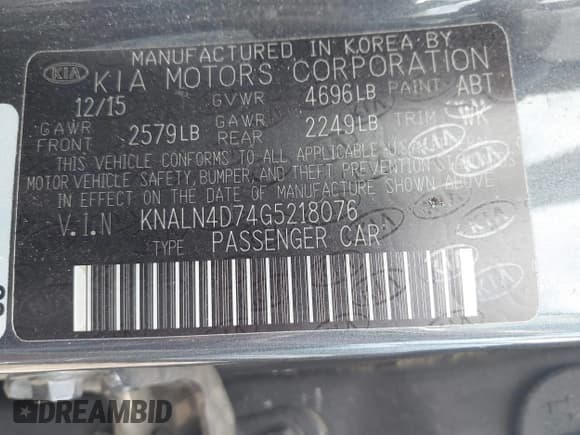 ✅ 2016 Kia Cadenza Premium • VIN: KNALN4D74G5218076 • Lot: 42123328. Wystawiony na IAAI z przebiegiem 184 792 mil. Bezpłatny archiwum sprzedaży aukcyjnych z USA i szczegółowy raport historii pojazdu na DreamBid. Zdjęcie 9.