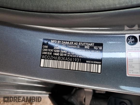 ✅ 2019 Mercedes-Benz E 450 • VIN: WDDZH6JB3KA561931 • Lot: 48417825. Listed on Copart with 38,561 mi. Free auction sales archive from the USA and detailed vehicle history report at DreamBid. Image 13.