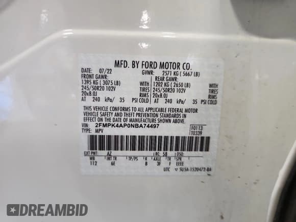 ✅ 2022 Ford Edge ST • VIN: 2FMPK4AP0NBA74497 • Lot: 66157755. Wystawiony na Copart z przebiegiem 28 358 mil. Bezpłatny archiwum sprzedaży aukcyjnych z USA i szczegółowy raport historii pojazdu na DreamBid. Zdjęcie 13.