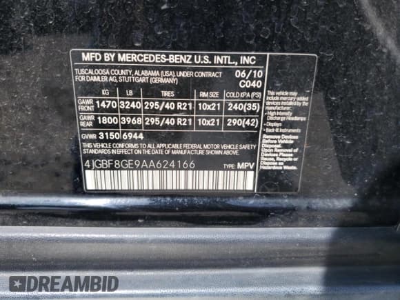 ✅ 2010 Mercedes-Benz GL 550 • VIN: 4JGBF8GE9AA624166 • Lot: 64604865. Wystawiony na Copart z przebiegiem 111 944 mil. Bezpłatny archiwum sprzedaży aukcyjnych z USA i szczegółowy raport historii pojazdu na DreamBid. Zdjęcie 13.