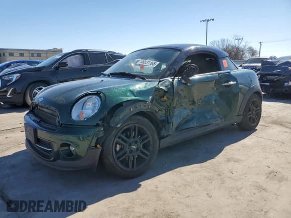 ✅ 2013 MINI Coupe • VIN: WMWSX1C52DT507629 • Lot: 46831165. Listed on Copart with Not provided. Free auction sales archive from the USA and detailed vehicle history report at DreamBid. Image 1.