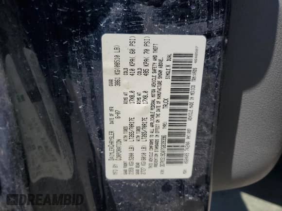 2007 Dodge 1500 SLT z VIN 3D7KS19D07G839396, wystawiony jako Copart lot #56029185 z przebiegiem 182 525 mil mil oraz Czysty tytuł • Clean title. Historia ofert i sprzedaży dostępna na DreamBid. Obrazek 12.