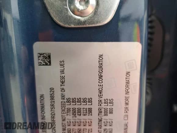 2025 Chevrolet Suburban Premier with VIN 1GNS6FRD7SR198520, listed as a Copart auction lot 54743235 with 179 mi miles and Salvage title. Bid and sale history available at DreamBid. Image 14.