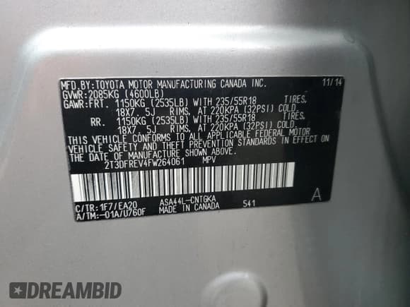 ✅ 2015 Toyota RAV4 Limited • VIN: 2T3DFREV4FW264061 • Lot: 90708845. Wystawiony na Copart z przebiegiem 213 633 mil. Bezpłatny archiwum sprzedaży aukcyjnych z USA i szczegółowy raport historii pojazdu na DreamBid. Zdjęcie 13.