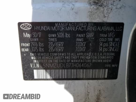 ✅ 2018 Hyundai Santa Fe 2.4L • VIN: 5NMZUDLB7JH064067 • Lot: 45591503. Wystawiony na Copart z przebiegiem 50 676 mil mil. Skorzystaj z bezpłatnego archiwum sprzedaży aukcyjnych z USA i zobacz szczegółowy raport historii pojazdu na DreamBid. Zdjęcie 15.